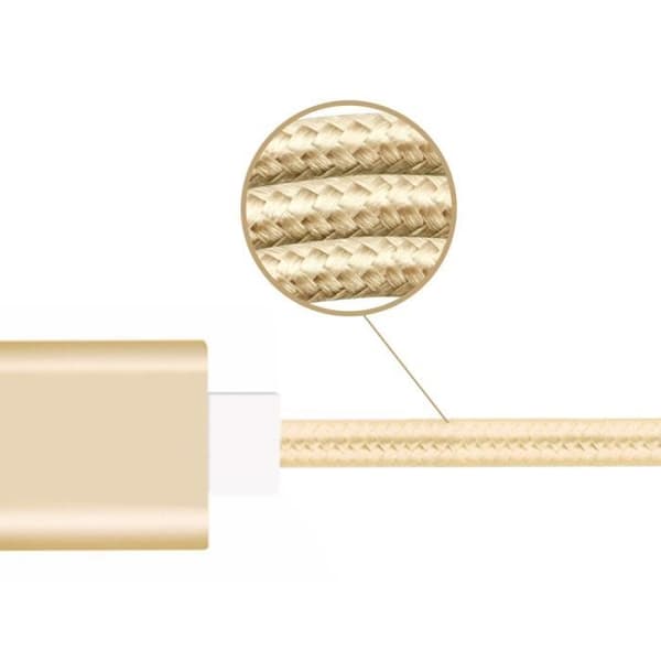 Typ C-kabel för Vivo iQOO Neo7 Pro 5G Nylon Braided Sync Snabb dataöverföring - ELLER GULD