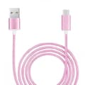 Miniatyrbild 1 av 4: Typ C-kabel för Realme 8 Pro Nylonflätad USB-kabel 1,3 meter snabbladdning-synkronisering-dataöverföring Typ C-kabel - ROSA