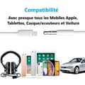Miniatyrbild 3 av 3: Lightning till 3,5 mm jack-adapterkabel för Apple iPhone SE 2016 Plug and Play-kabel för dina hörlurar, bilradio...