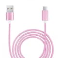 Miniatyrbild 1 av 4: Micro USB-kabel för Huawei Enjoy 20e Helio P35 i nylon flätad synkroniserad snabbdataöverföring - ROSA