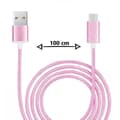 Miniatyrbild 1 av 4: Typ C-kabel för Sony Xperia 10 III Lite i nylon flätad synkroniserad snabbdataöverföring - ROSA