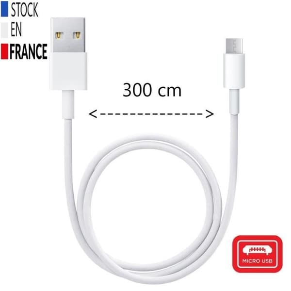 Micro USB-kabel för Danew Konnect 508 Snabbladdning - Snabbladdning-synkroniseringskabel - 3M