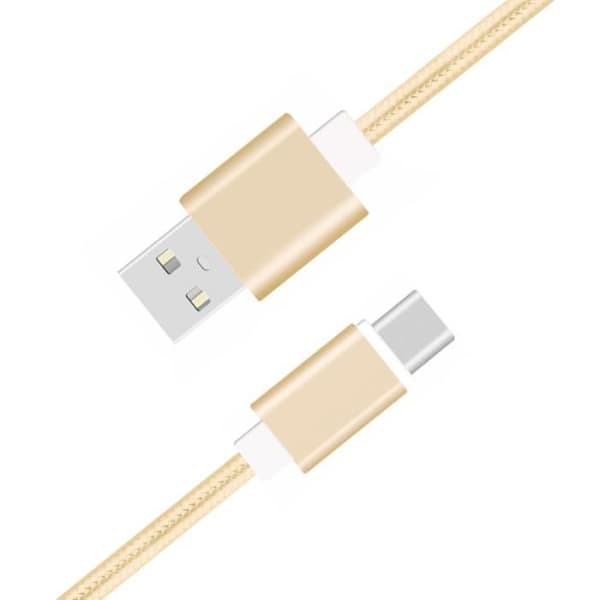 Typ C-kabel för Samsing Galaxy A23 i nylon flätad synkroniserad snabbdataöverföring - ELLER GULD
