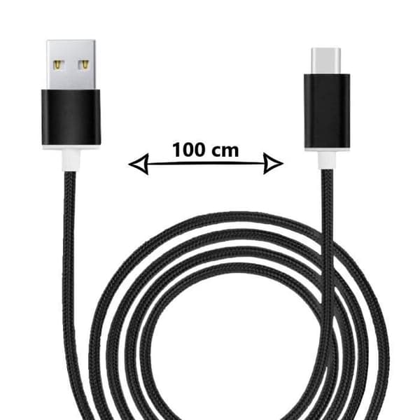 Typ C-kabel för Samsung Galaxy A34 5G i nylon flätad synkroniserad snabbdataöverföring - SVART