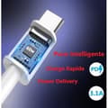 Miniatyrbild 4 av 4: 60W USB C till USB C-kabel - 1 meter för ingenting telefon 1 svart 8+, 3.1A PD snabbladdningskabel