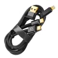 Miniatyrbild 2 av 4: USB + USB-C-kabel - SWISSTEN - Aramidgrå - 60W - 1,5 m - iPhone/iPad-kompatibel