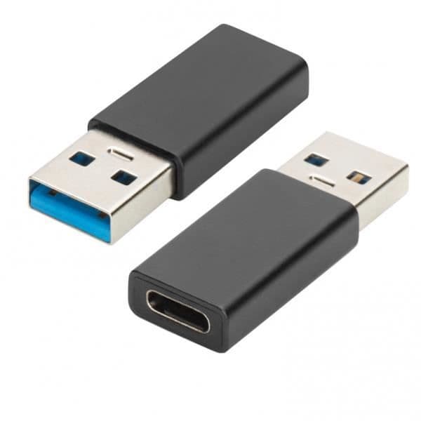 USB Type A till USB-C-adapter - EWENT - Modell EW9650 - 5 Gbps - 15 W - Aluminium