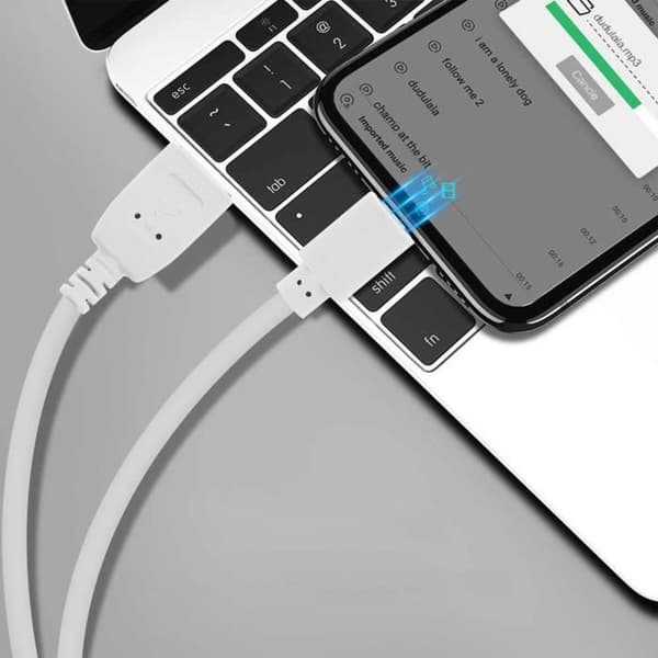 USB-kabel - AVIZAR - iPhone iPad iPod - Snabbladdning 2,0 - 1,2m - Vit