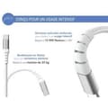 Miniatyrbild 3 av 4: Förstärkt USB C/USB C-kabel 3m - 3A Force Power Vit