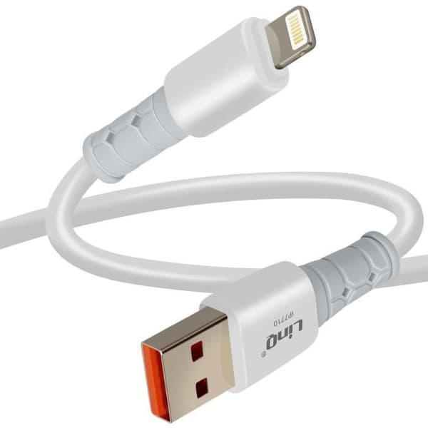 USB till Lightning-kabel - LINQ - 1,2 m - 3A snabbladdning - iPhone och iPad kompatibel - Förstärkta kontakter