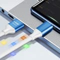Miniatyrbild 4 av 4: USB till USB C-kabel Snabbladdning 3A Synkroniseringslängd 1,5m LinQ Blå
