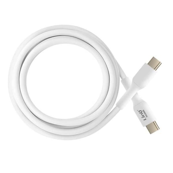 USB C-kabel 100W Snabböverföring 20Gbps 1,5m för bärbar dator LinQ Vit