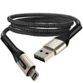 Miniatyrbild 1 av 4: USB till Lightning-kabel - LINQ - 1,2m - 3A snabbladdning - Flätad nylon - Svart