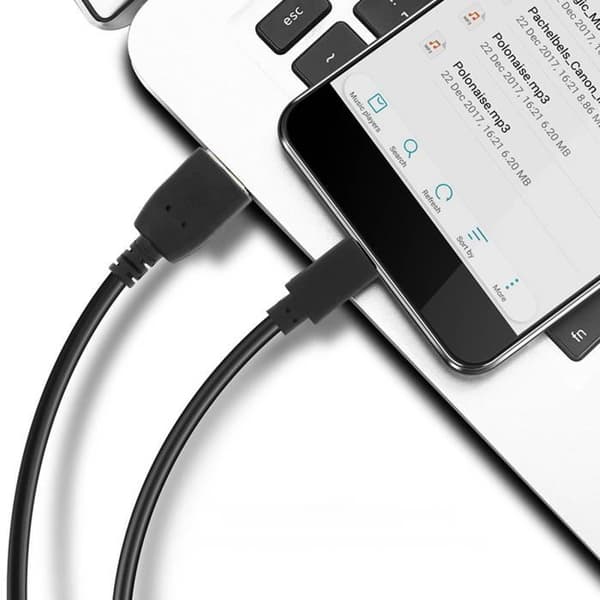 USB till mikro-USB-kabel - AVIZAR - Snabbladdning 2,0 - 1,2 m - Svart - Laddning och synkronisering