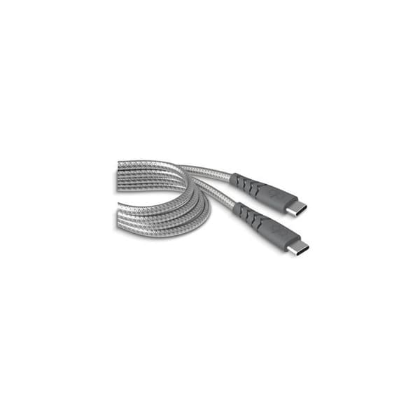 Ultraförstärkt USB C/USB C-kabel 2m 3A Livstidsgaranti Grå - 100 % återvunnen plast Force Power