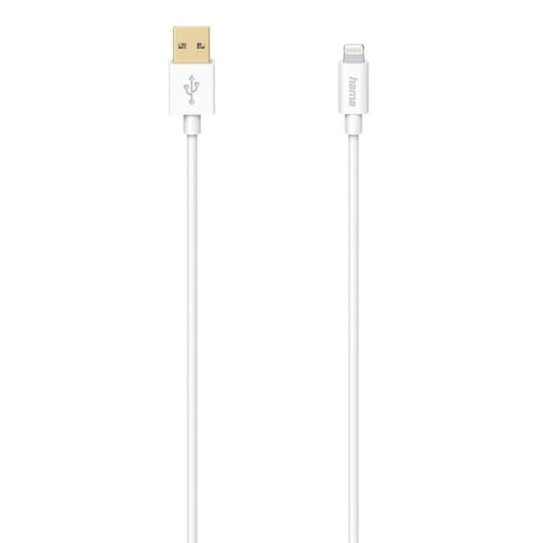 USB-A LADDNINGSKABEL - LIGHTNING, 1,5 M, VIT HAMA