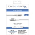 Miniatyrbild 4 av 4: Förstärkt USB C/USB C-kabel 1,2 m 3A Livstidsgaranti Vit - 100 % återvunnen plast Force Power Lite