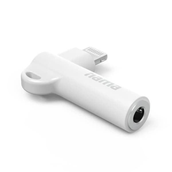 90° Lightning - 3,5 mm Jack Adapter, Vit