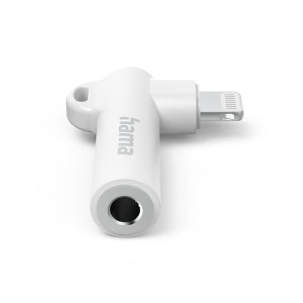 90° Lightning - 3,5 mm Jack Adapter, Vit