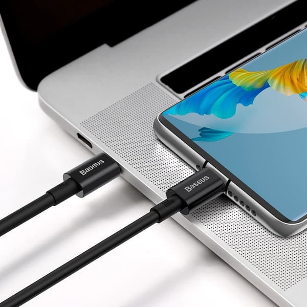 Baseus CATYS-C01 USB-C - USB-C PD QC FCP Kabel 100W 5A 480Mb/s 2m - Svart