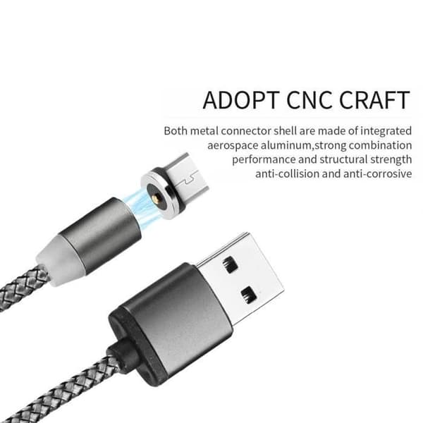 LED Magnetisk Snabbladdare Magnet Nylonflätad Kabel För Android För Samsung bv585