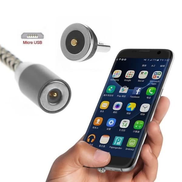 2A Magnetisk Typ C &amp; Micro USB Laddare Strömadapter för Android bv840