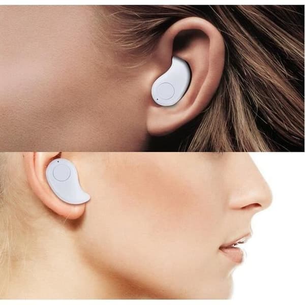 2016 Mini Bluetooth Headset Stereo Inbyggd Mic Trådlöst In-Ear hörlurar Headset (Vit (för vänster öra))