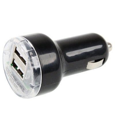 Laddare Adapter Cigarettändare dubbla USB-utgångar 2.1A /1A (12