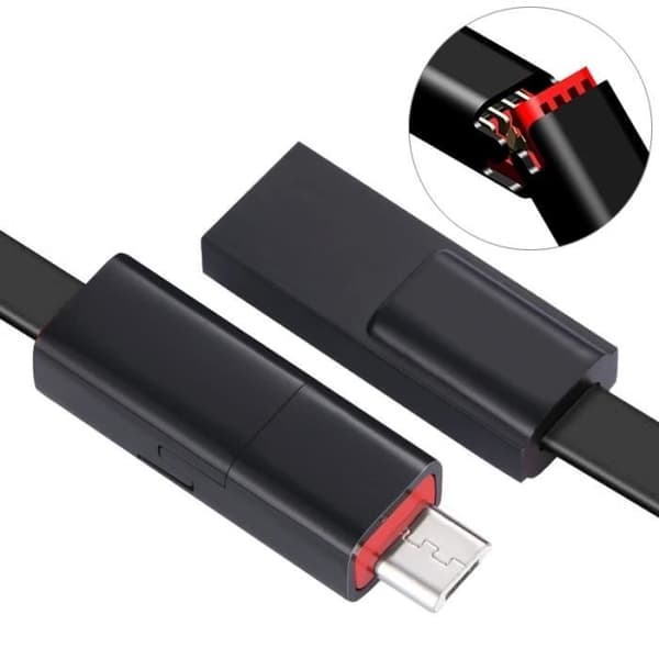 Reparerbar USB till Micro USB Laddnings- och synkroniseringsdatakabel, för Galaxy, Google, LG, Sony, Huawei, Xiaomi, - Svart