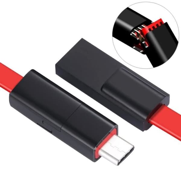 Reparerbar USB till USB-C / Type-C laddnings- och synkroniseringsdatakabel, för Galaxy, Huawei, Xiaomi, LG, HTC och