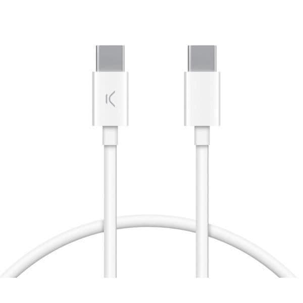 USB-C-kabel - KSIX - BXCUC03SBL - 1 meter - Vit - Laddning och synkronisering