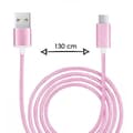 Miniatyrbild 1 av 4: Micro USB-kabel för Huawei Honor 8X SD636 Nylonflätad USB-kabel 1,3 meter snabbladdning-synkronisering-dataöverföringskabel - ROSA