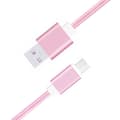 Miniatyrbild 2 av 4: Micro USB-kabel för Huawei Y6s Nylonflätad USB-kabel 1,3 meter snabbladdning-synkronisering-dataöverföringskabel - ROSA