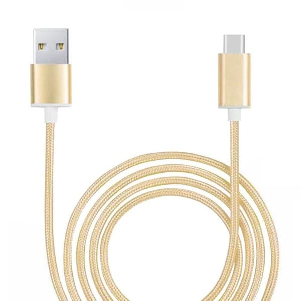 Typ C-kabel för Infinix Note 8i Nylonflätad USB-kabel 1,3 meter snabbladdning-synkronisering-dataöverföringskabel typ C - ELLER GULD