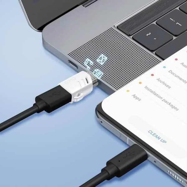 OTG Adapter USB Hona till USB-C Hane Kompakt Vit XO Vit