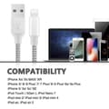 Miniatyrbild 3 av 3: Telefonkabel [5-pack 3/3/6/6/10 fot] Nylonflätad aluminiumkontakt kompatibel med iPhone XS/XR/X/8/8 Plus - Silvergrå