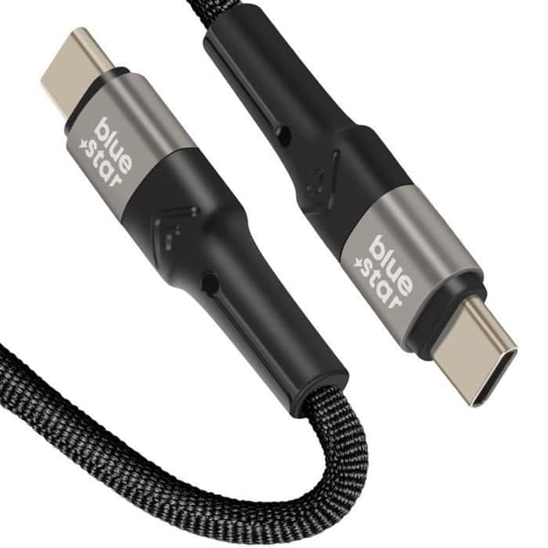 USB C-kabel - BLUESTAR - 60W modell - Längd 2m - Snabbladdning - Flätad nylon