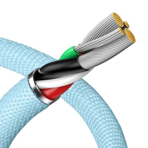 Kabel USB do iP Baseus Crystal Shine, 2.4A, 2m (niebieski)