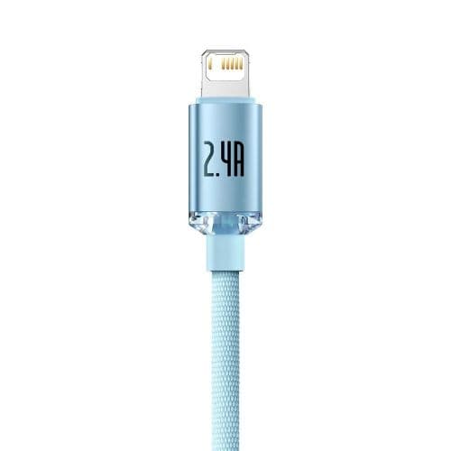 Kabel USB do iP Baseus Crystal Shine, 2.4A, 2m (niebieski)