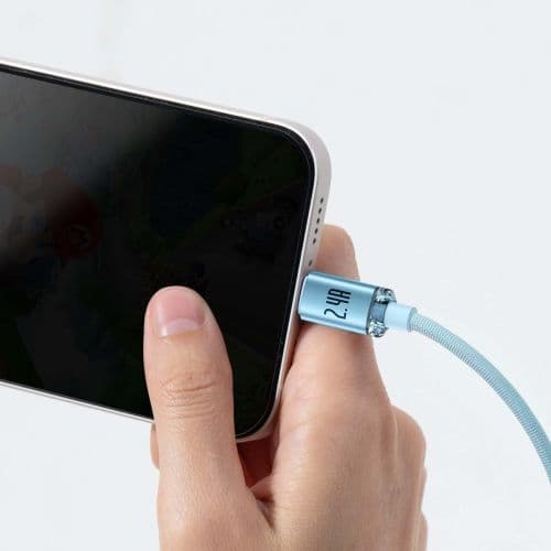 Kabel USB do iP Baseus Crystal Shine, 2.4A, 2m (niebieski)