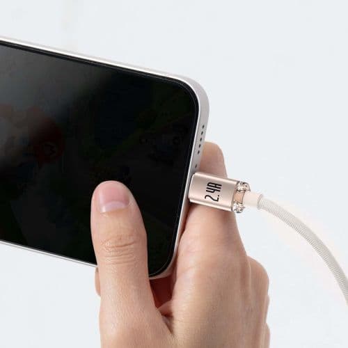Kabel USB do iP Baseus Crystal Shine, 2.4A, 2m (różowy)