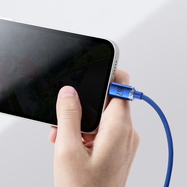 Baseus 2.4A 2M USB till IP-kabel - Blå