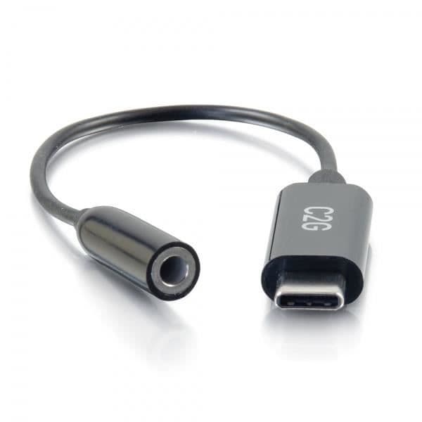 C2G 54426 SVART MOBILTELEFONKABEL 0,09 M USB-C 3,5 MM