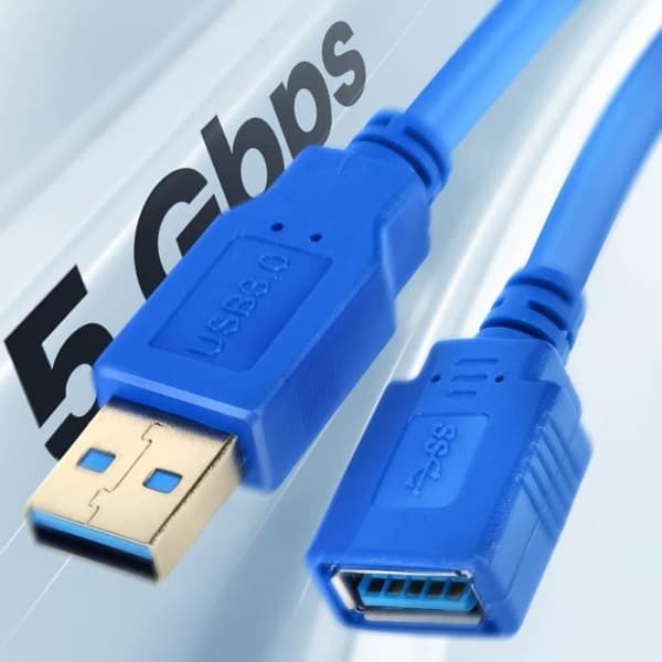 USB 3.0-förlängningskabel 5 Gb/s Synkroniseringslängd 1,5 m LinQ Blue