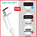 Miniatyrbild 2 av 5: 60W USB C till USB C-kabel - 1 meter för Sony Xperia 1 VI, 3.1A PD snabbladdningskabel