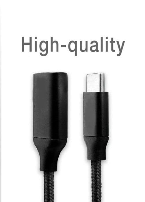 USB-C till USB-A OTG-adapterkabel för Realme Narzo N65 5G - USB C hane till USB A hona nylonflätad aluminium