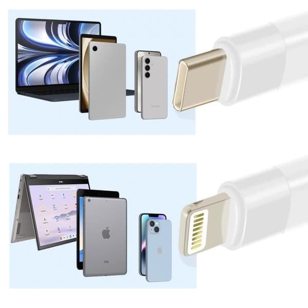 USB-C till Lightning-kabel - LINQ - 1,2 m - 60W snabbladdning - USB-C och Lightning-kompatibel