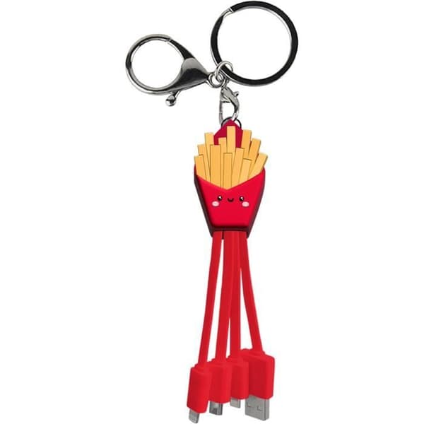 Andy USB A/micro USB &amp; USB C &amp; Lightning 3 i 1-kabel 0,15 m Yello Koko Fries