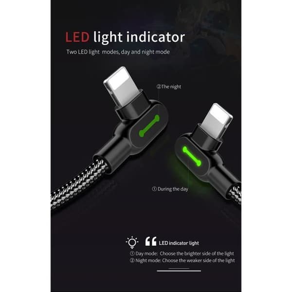 90 Vinklad Lightning-kabel, Mcdodo [CA-4673] [1,8M Sync and Charge]-kabel för iPhone X, iPhone 8/7, iPhone 8 Plus/7 Plus