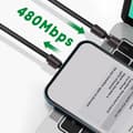 Miniatyrbild 4 av 4: USB Typ C Sladd Kabel 60W Strömförsörjning Flätad Design 4smarts Svart